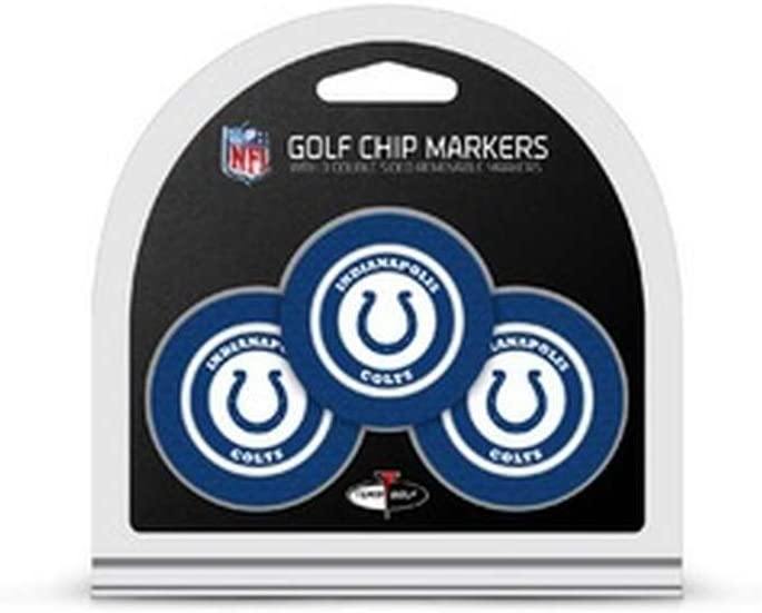 Team Golf NFL Golf Chip Ball Markers (3 Count), Poker Chip Size with Pop Out Smaller Double-Sided Enamel Markers - JOY2ESpree