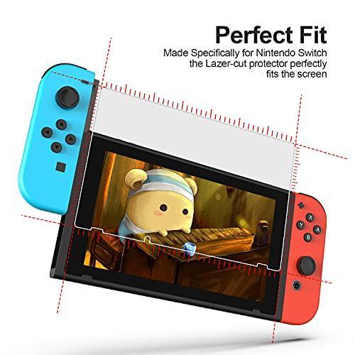 [3 Pack] Hestia Goods Tempered Glass Screen Protector for Nintendo switch - Transparent HD Clear Anti-Scratch Screen Protector for Nintendo Switch - JOY2ESpree