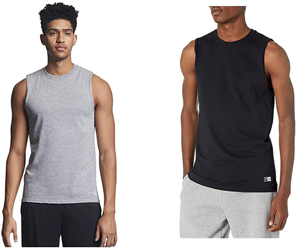 Russell Athletic Men's Cotton Performance Sleeveless Muscle T-Shirt