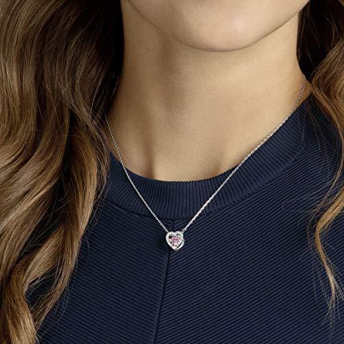 Swarovski Sparkling Dance Women's Heart Pendant Necklace with Pink and White Crystals on a Rhodium Plated Chain - JOY2ESpree