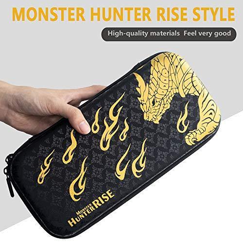 AIORVP Case For Nintendo Switch with Monster Hunter Rise,Carry Bag & Protective Case,Joystick Cap & Tempered Film,Switch Playstand & Card Case - JOY2ESpree