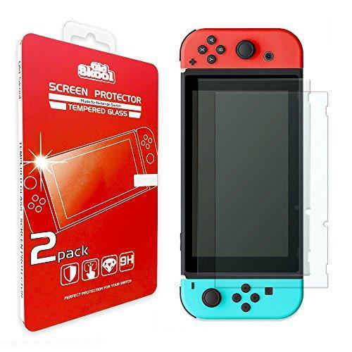 Old Skool Tempered Glass Screen Protector for Nintendo Switch 2017 (2-Pack) HD Shield with Anti-Bubble & Anti-Fingerprint Film - JOY2ESpree