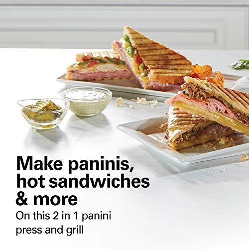 Hamilton Beach Panini Press, Sandwich Maker & Electric Indoor Grill, Upright Storage, Nonstick Easy Clean Grids, Stainless Steel (25410) - JOY2ESpree