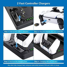 
                        
                          Load image into Gallery viewer, Vertical Stand with Headset Holder and Cooling Fan Base for PS5 Console &amp; Playstation 5 Accessories, 1 Headphone Stand - JOY2ESpree
                        
                      