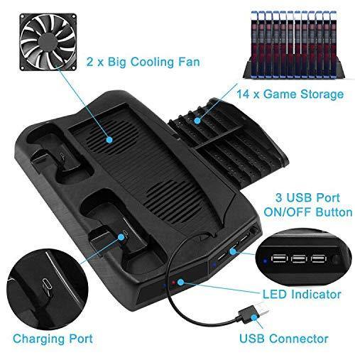 [UPGRADED VERSION] Cooling Fan Charging Station Vertical Stand Charger Compatible - JOY2ESpree