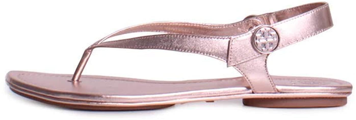 Tory Burch Womens Minnie Leather Travel Flat Sandals - JOY2ESpree
