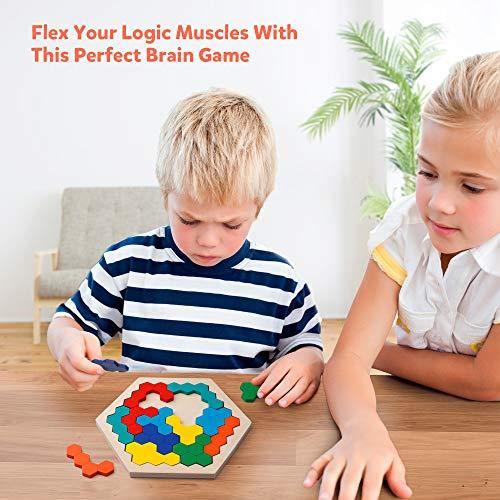 Coogam Wooden Hexagon Puzzle for Kid Adults - JOY2ESpree
