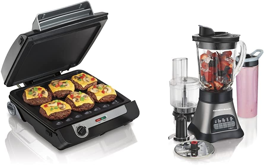 Hamilton Beach Electric Indoor Searing Grill with Viewing Window and Removable Easy-to-Clean Nonstick Plate - JOY2ESpree