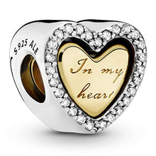 
                        
                          Load image into Gallery viewer, Pandora Jewelry In My Heart Split Heart Cubic Zirconia Charm in Pandora Shine and Sterling Silver - JOY2ESpree
                        
                      