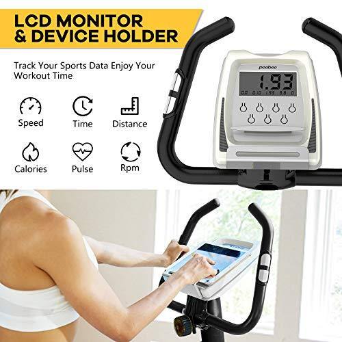 JKANGFIT Exercise Bike Stationary Bikes with 8-Level Magnetic Resistance and LCD Monitor, Indoor Cycling Bike 300 LB Capacity Upright Workout Bike - JOY2ESpree