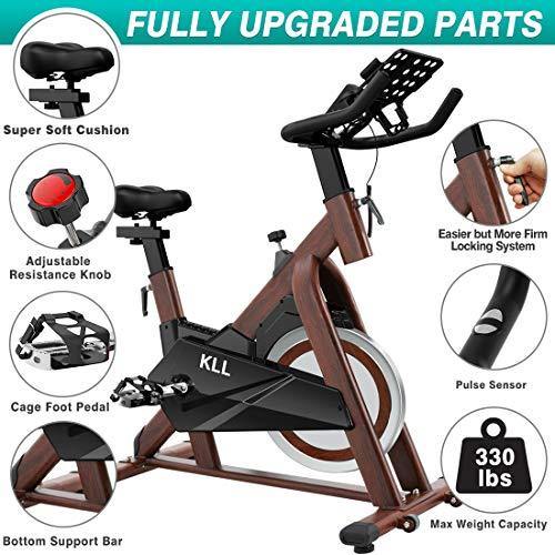 KLL Indoor Cycling Bike Stationary, Exercise Bike for Home Cardio Gym - JOY2ESpree