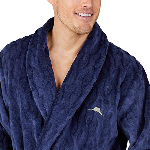 Tommy Bahama Men's Plush Robe (Blue, L/XL)