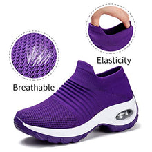 
                        
                          Load image into Gallery viewer, STQ Slip On Breathe Mesh Walking Shoes Women Fashion Sneakers Comfort Wedge Platform Loafers
                        
                      