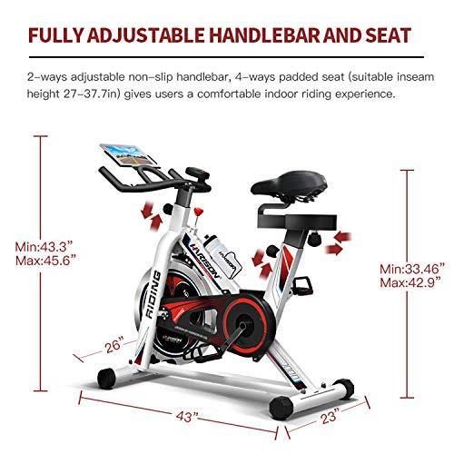 HARISON Exercise Bike Indoor Cycling Bike Belt Driven with iPad Holder 35LBS Flywheel for Home Gym Cardio Workout - JOY2ESpree