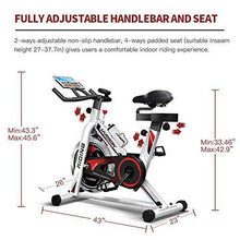 
                        
                          Load image into Gallery viewer, HARISON Exercise Bike Indoor Cycling Bike Belt Driven with iPad Holder 35LBS Flywheel for Home Gym Cardio Workout - JOY2ESpree
                        
                      