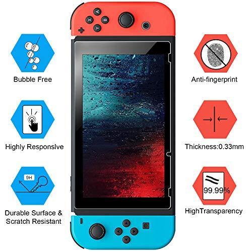 [3 Pack] Screen Protector Tempered Glass for Nintendo Switch, iVoler Transparent HD Clear Anti-Scratch Screen Protector Compatible Nintendo Switch - JOY2ESpree