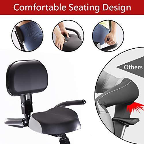EXIA Folding Magnetic Exercise Bike with Pulse Sensor, Upright and Recumbent Stationary Bike - JOY2ESpree