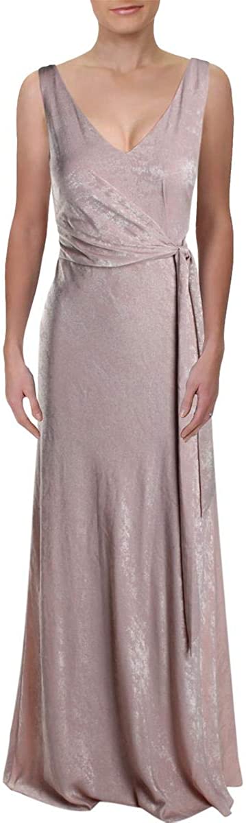 LAUREN RALPH LAUREN Womens Jaylene Shimmer Tie-Front Evening Dress