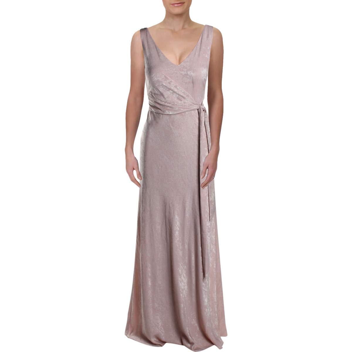 LAUREN RALPH LAUREN Womens Jaylene Shimmer Tie-Front Evening Dress