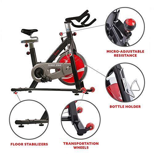 Sunny Health & Fitness Indoor Cycling Exercise Bike with Heavy 49 LB Chrome Flywheel - SF-B1002/C - JOY2ESpree