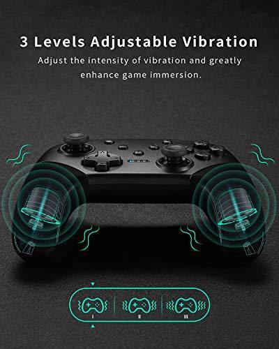 Wireless Switch Controller for Console Pro Gamepad with Joystick [2021 New] Non-Slip Ergonomic Design, Black - JOY2ESpree