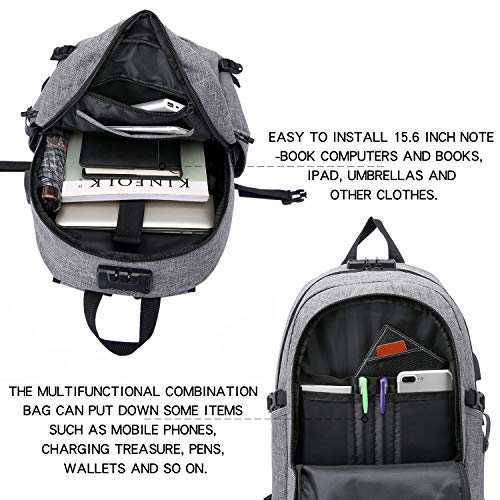 Laptop Backpack,Business Travel Anti Theft Backpack for Men Women with USB Charging Port