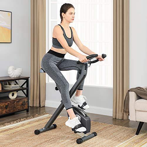 SONGMICS Exercise Bike, Foldable Indoor Cycling Bike for Fitness Workout, Phone Holder, 220 lb Max. Weight - JOY2ESpree