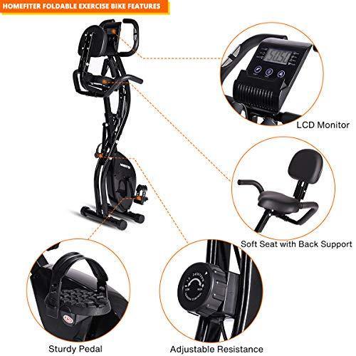 Folding Exercise Bike Indoor Cycling Bike Magnetic Resistance Upright - JOY2ESpree