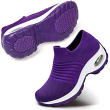 
                        
                          Load image into Gallery viewer, STQ Slip On Breathe Mesh Walking Shoes Women Fashion Sneakers Comfort Wedge Platform Loafers
                        
                      