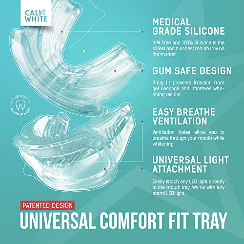 Cali White Vegan Teeth Whitening Kit with LED Light, Made in USA, Natural & Organic Peroxide Gel