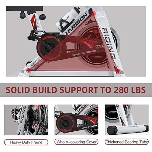 HARISON Exercise Bike Indoor Cycling Bike Belt Driven with iPad Holder 35LBS Flywheel for Home Gym Cardio Workout - JOY2ESpree