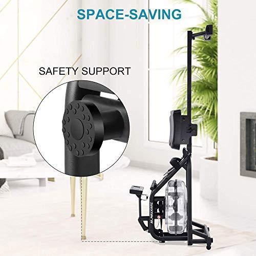 MaxKare Water Rower Rowing Machine Foldable Water Resistance Row Machine with Large LCD Monitor and Phone Holder for Home Cardio Exercise Equipment - JOY2ESpree