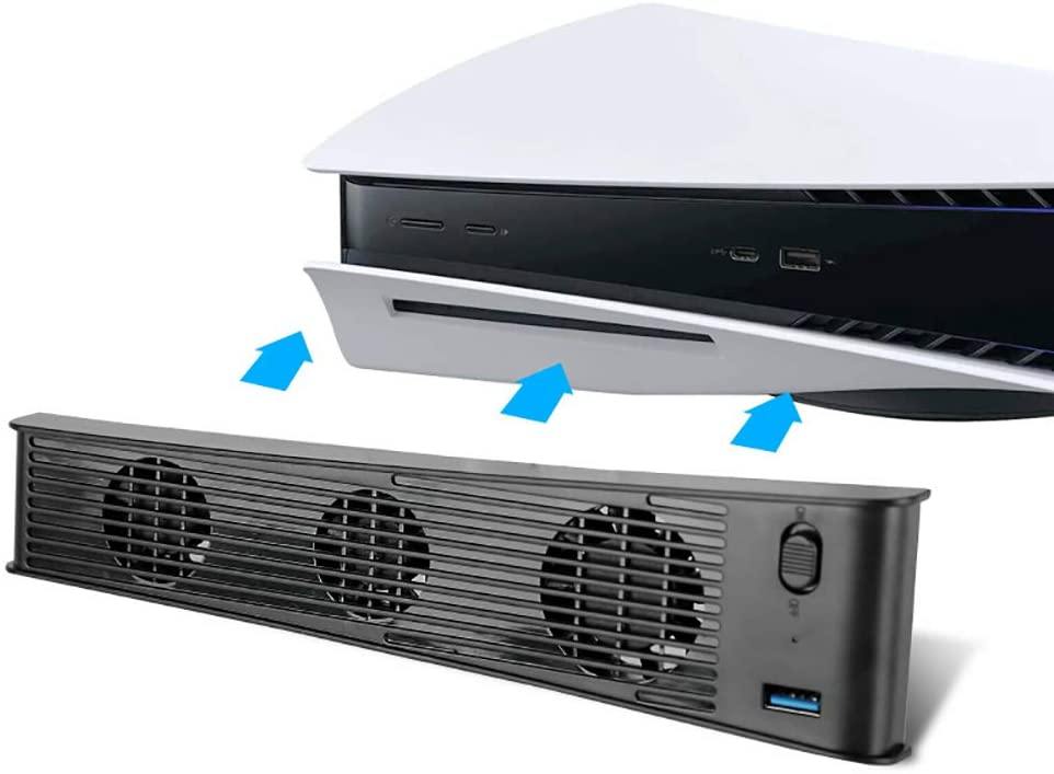 USB Cooler for PS5 Playstation 5,Cooling Fan for PS5 Console Host,USB Cooler 3 Fan Temperature Control for Playstation 5 Gaming Console - JOY2ESpree
