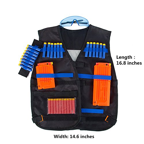 TAVEKI Tactical Vest Kit Compatible for Nerf Guns for Boys N-Elite Series with Foam Darts for Kids