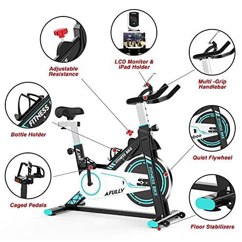 Afully Indoor Exercise Bikes Stationary, Fitness Bike Upright Cycling Belt Drive - JOY2ESpree