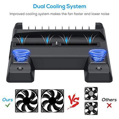 Upgraded Vertical Stand with Cooling Fans for PS5 Disc/Digital Edition Console - JOY2ESpree