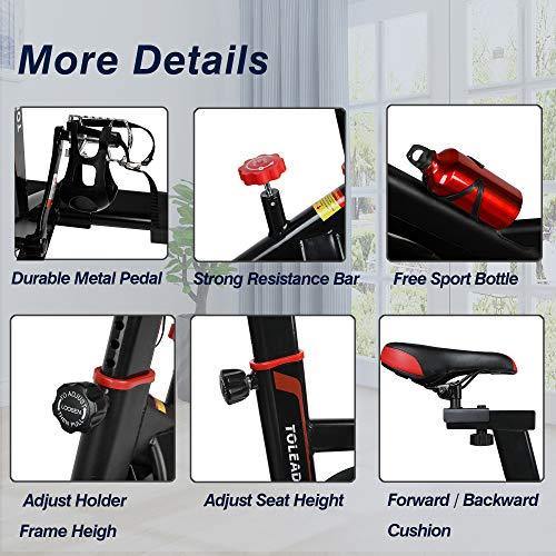 TOLEAD Spin Bike Exercise Bike for Home Workout, Indoor Cycling Bike for Cardio Exercise, Stationary Bike Belt Drive with Heavy Duty Flywheel - JOY2ESpree