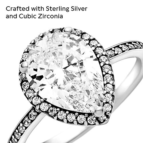 Pandora Jewelry Sparkling Teardrop Halo Cubic Zirconia Ring in Sterling Silver - JOY2ESpree