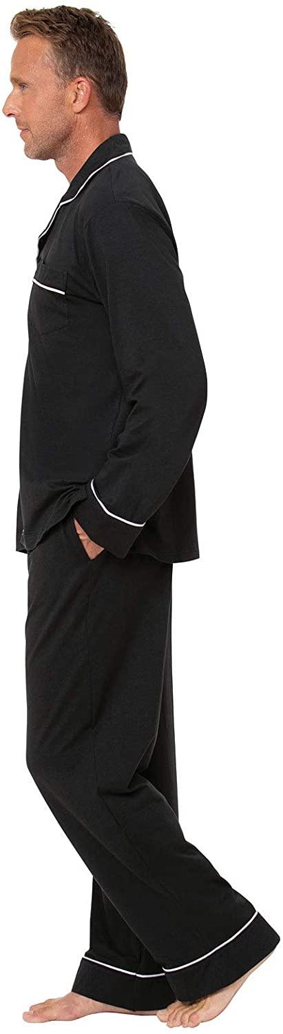 PajamaGram Classic Mens Pajamas Cotton - Men Pajamas Set
