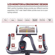
                        
                          Load image into Gallery viewer, HARISON Exercise Bike Indoor Cycling Bike Belt Driven with iPad Holder 35LBS Flywheel for Home Gym Cardio Workout - JOY2ESpree
                        
                      