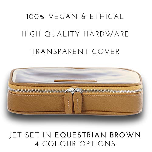 Vegan Leather Clear Makeup Bag - Toiletry Bags for Traveling - Cosmetic Bag