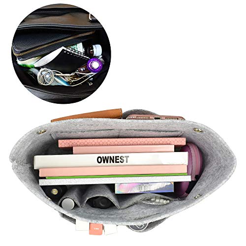 DLseego Felt Tote Handbag Purse Cosmetic Storage Makeup Bag Pocketbook Organizer Insert Divider Shaper Bag in Bag