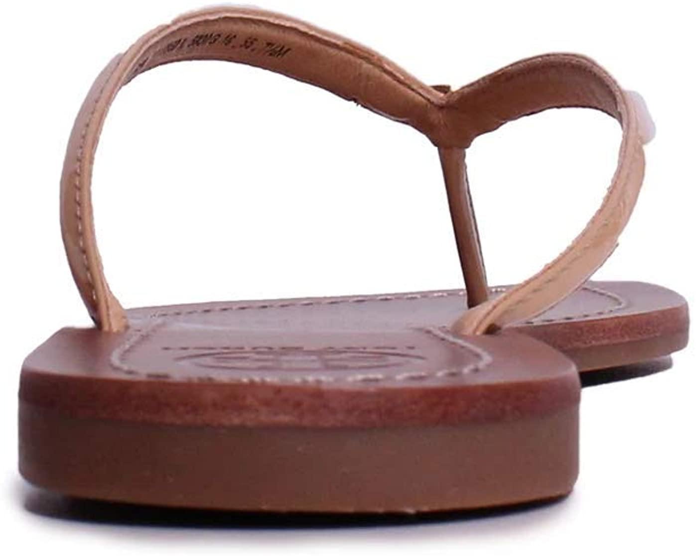 Tory Burch Womens Terra Thong Leather Open Toe Casual Slide Sandals - JOY2ESpree