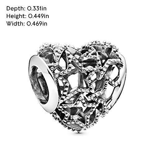 Pandora Jewelry Openwork Heart and Beaded Stars Sterling Silver Charm - JOY2ESpree