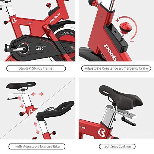 pooboo Exercise Bike Indoor, Belt Drive Cycling Bike Stationary - JOY2ESpree