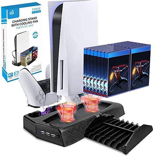 Vertical Stand with Cooling Fan, for PS5 and Playstation 5 Digital Edition Console - JOY2ESpree