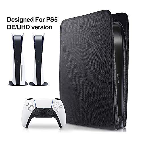 PS5 Console Dust Cover, Anti-Scratch Waterproof Dust Protector Guard Sleeve for Playstation 5 Console Digital Edition & Disk Version-Black - JOY2ESpree