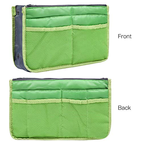 koboome Women Travel Insert Handbag Organiser Purse Large Liner Organizer Tidy BagTravel Double Zipper Cosmetic Bag