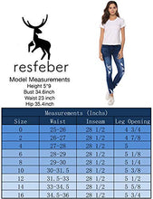 
                        
                          गैलरी व्यूवर में इमेज लोड करें, Resfeber Women's Ripped Boyfriend Jeans Cute Distressed Jeans Stretch Skinny Jeans with Hole
                        
                      