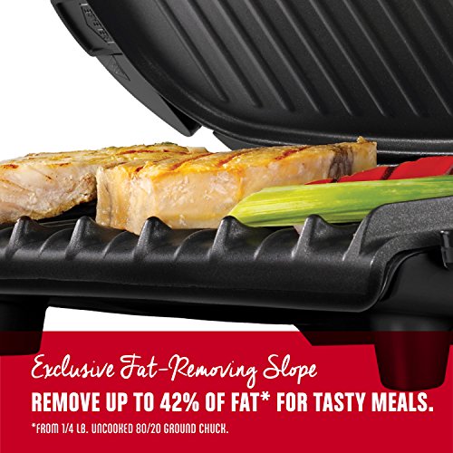 George Foreman 5-Serving Removable Plate Electric Indoor Grill and Panini Press, Black, GRP0004B - JOY2ESpree